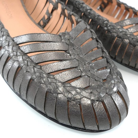 NIB$350 Sigerson Morrison Brian Woven Leather Cut-out Straps Ballet Flats 6 - Picture 4 of 14